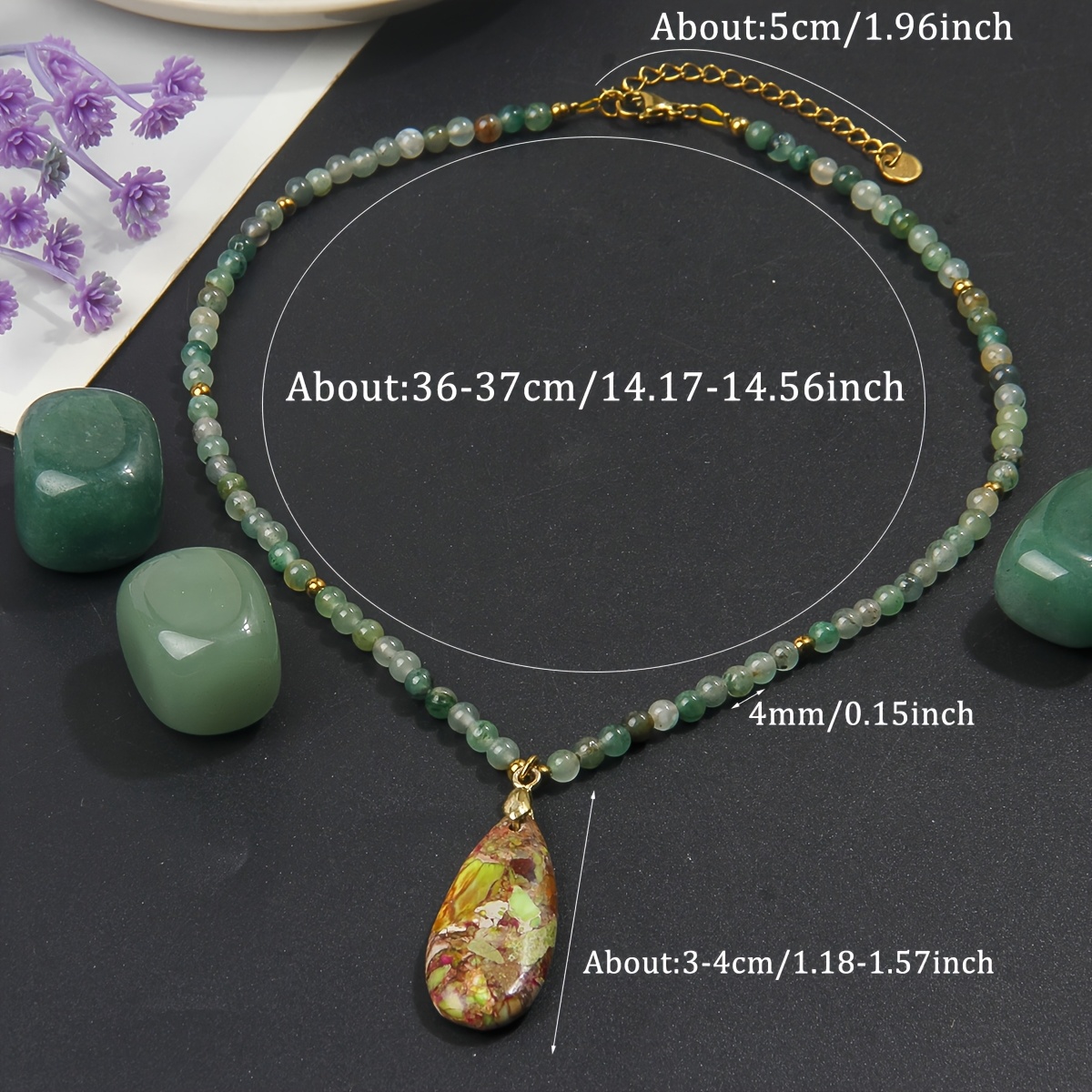 Bohemian Multicolor Beaded Teardrop Choker Necklace